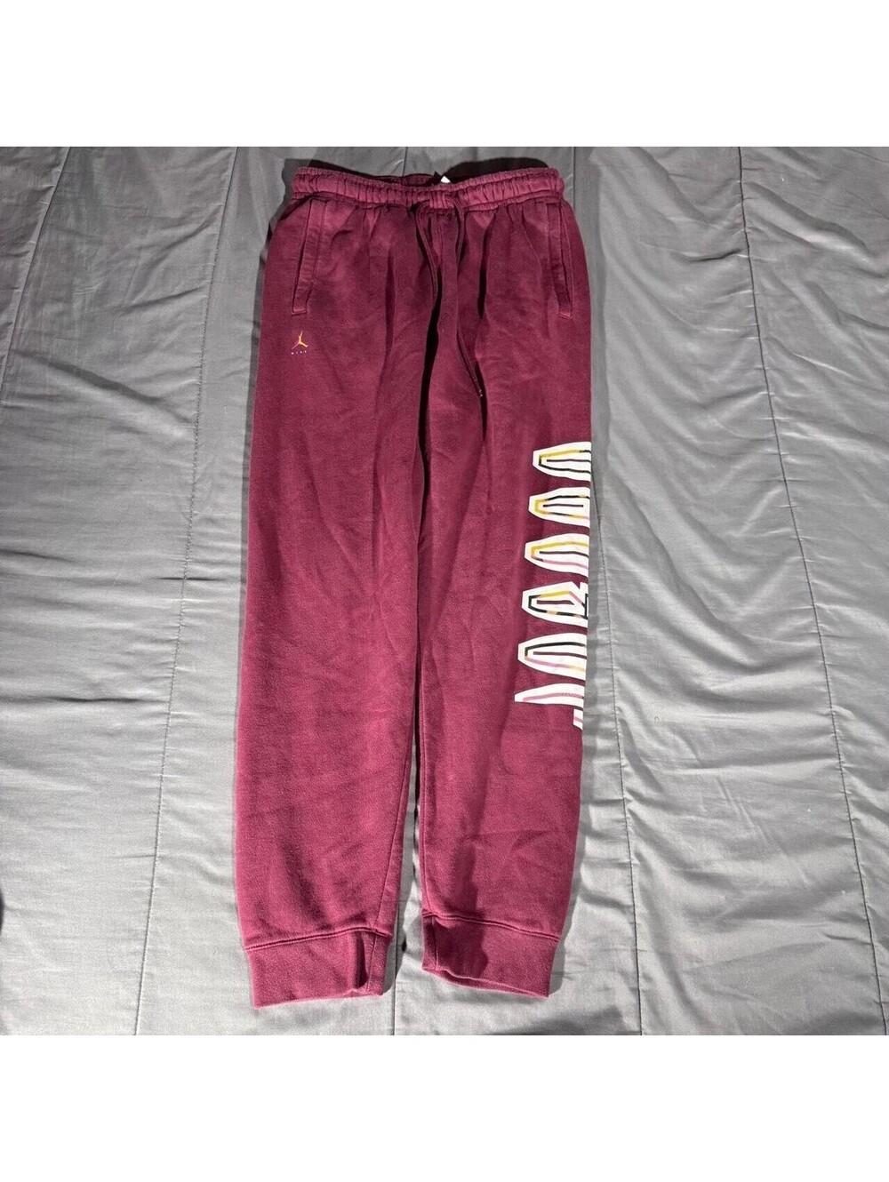 Jordan Sweatpants Mens M Burgundy White Logo